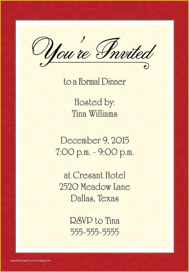 Free Dinner Invitation Template Of Dinner Invitation Template Free