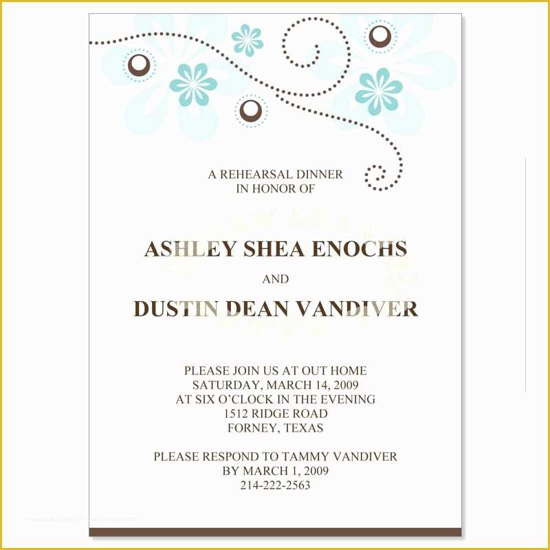 Free Dinner Invitation Template Of Free Template for Rehearsal Dinner Invitation