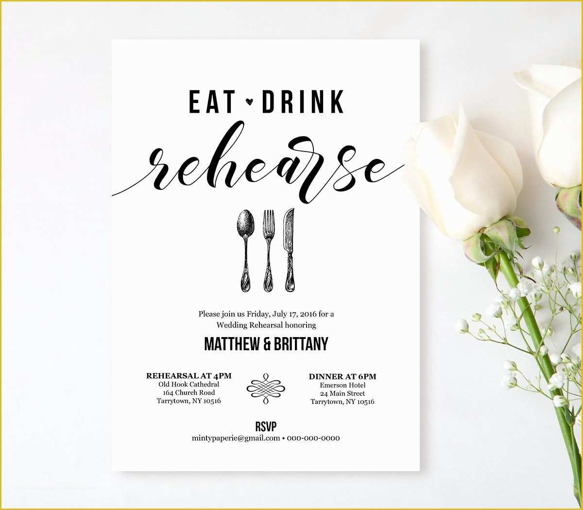 Free Dinner Invitation Template Of Printable Rehearsal Dinner Invitations