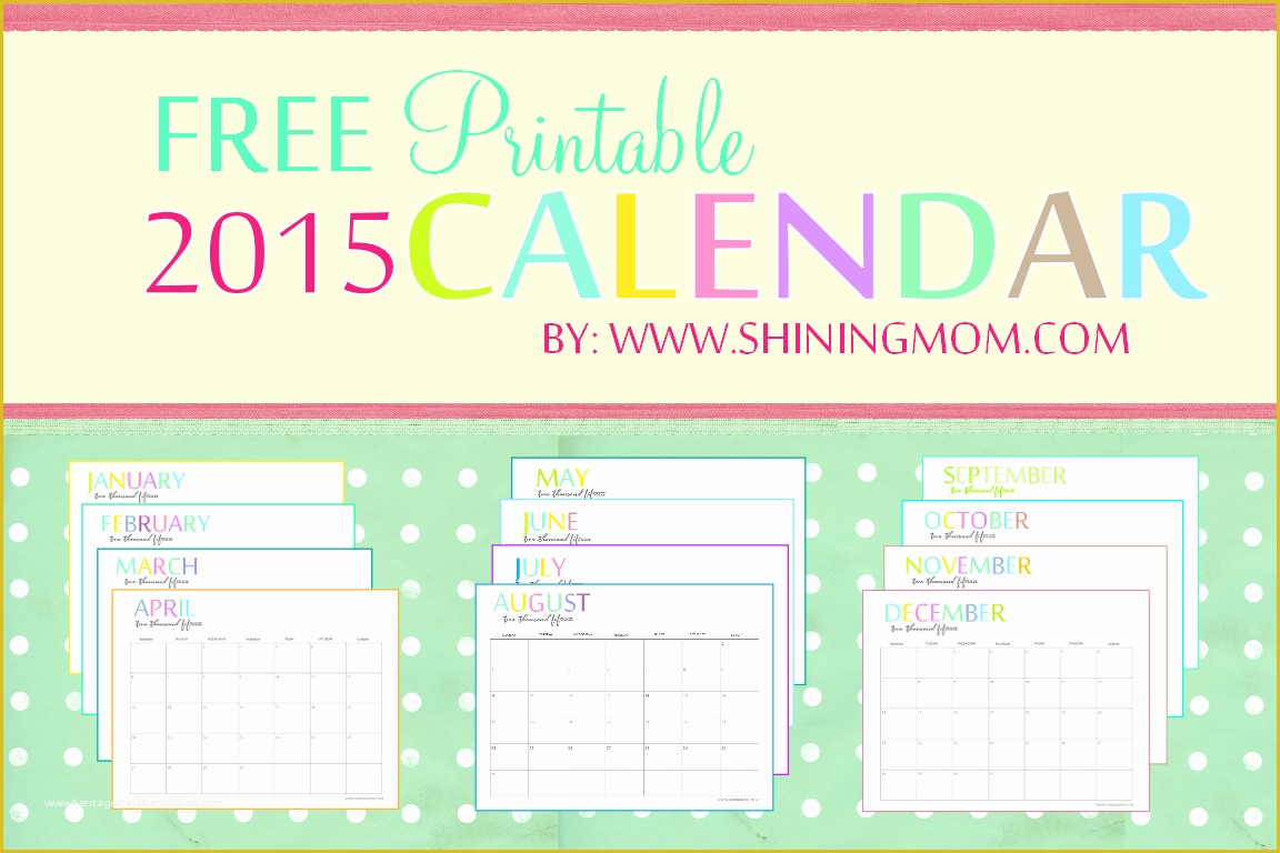 Free Downloadable Calendar Template Of 2015 Free Printable Calendars