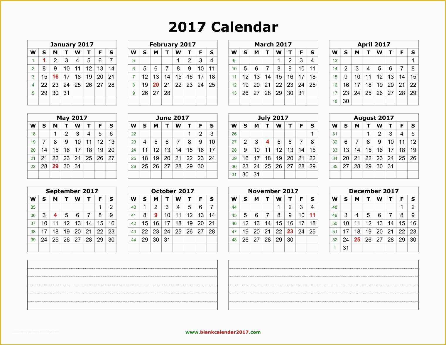Free Downloadable Calendar Template Of 2017 Calendar Pdf