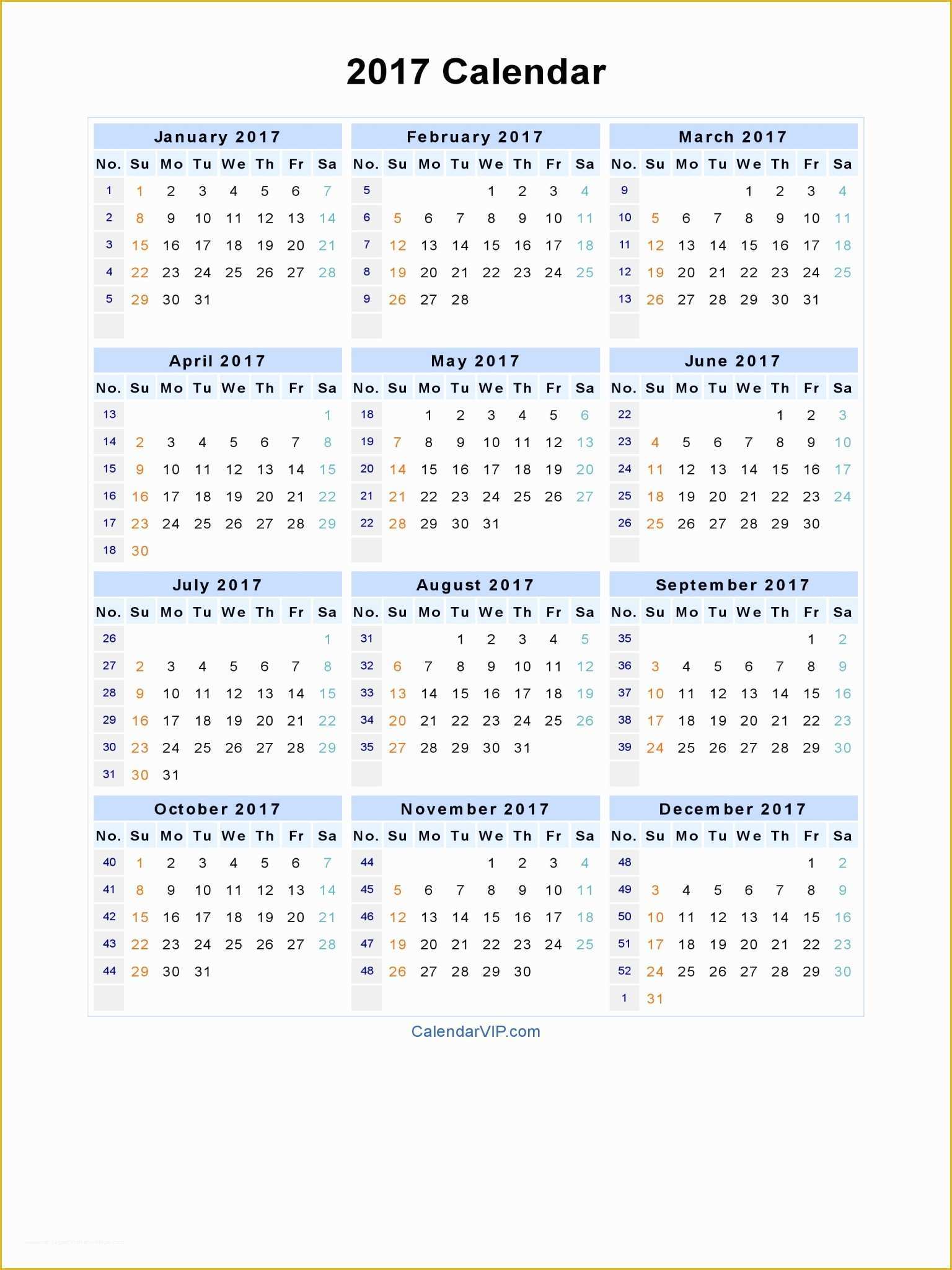 Free Downloadable Calendar Template Of 2017 Printable Calendar Word