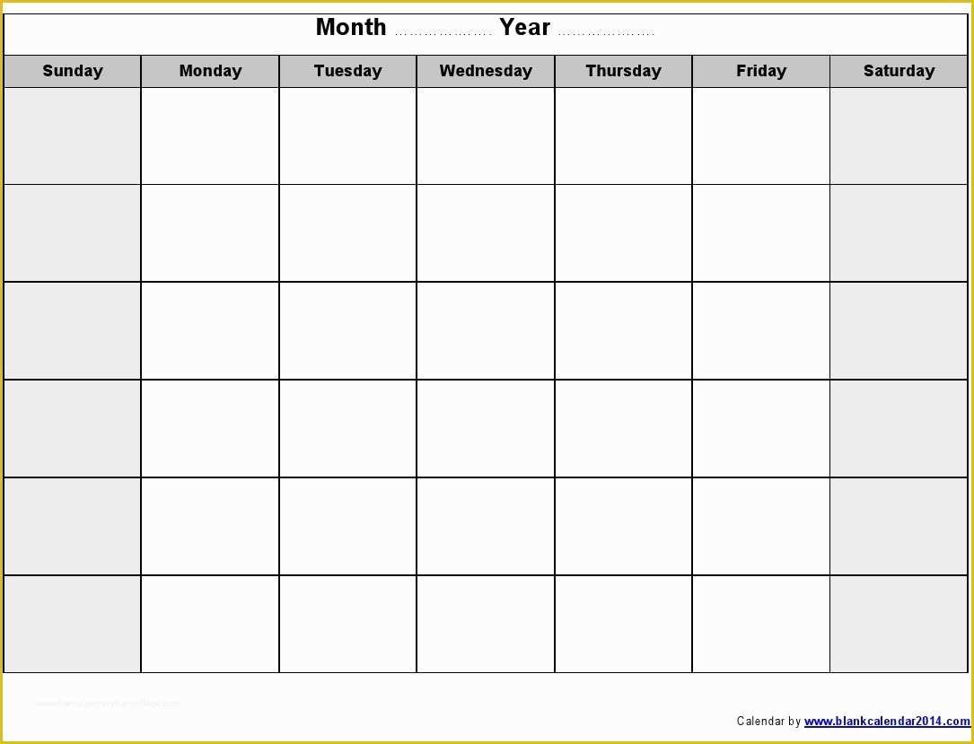 Free Downloadable Calendar Template Of Blank Monthly Calendar – 2017 Printable Calendar
