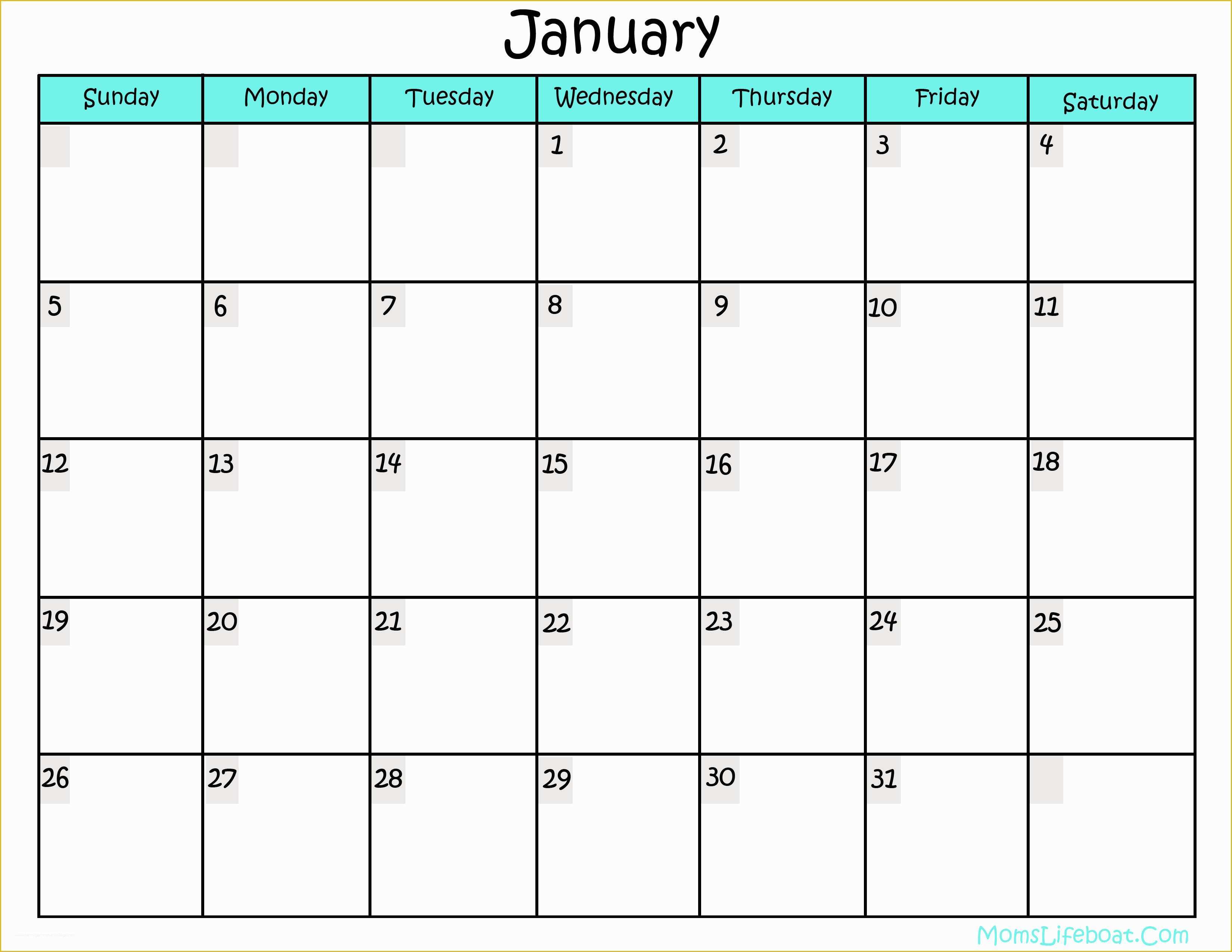 Free Downloadable Calendar Template Of Free Printable Blank Calendar Template 2016 Printable