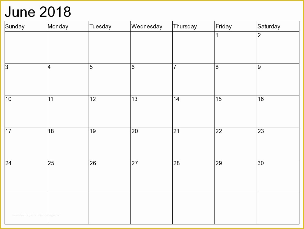 Free Downloadable Calendar Template Of June 2018 Calendar Template