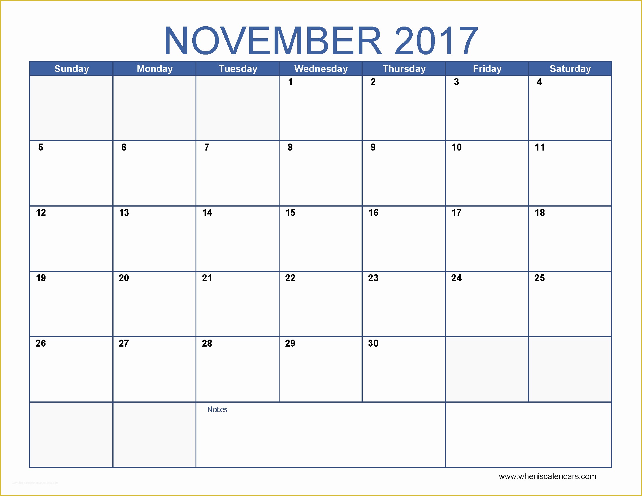 Free Downloadable Calendar Template Of November 2017 Calendar Template