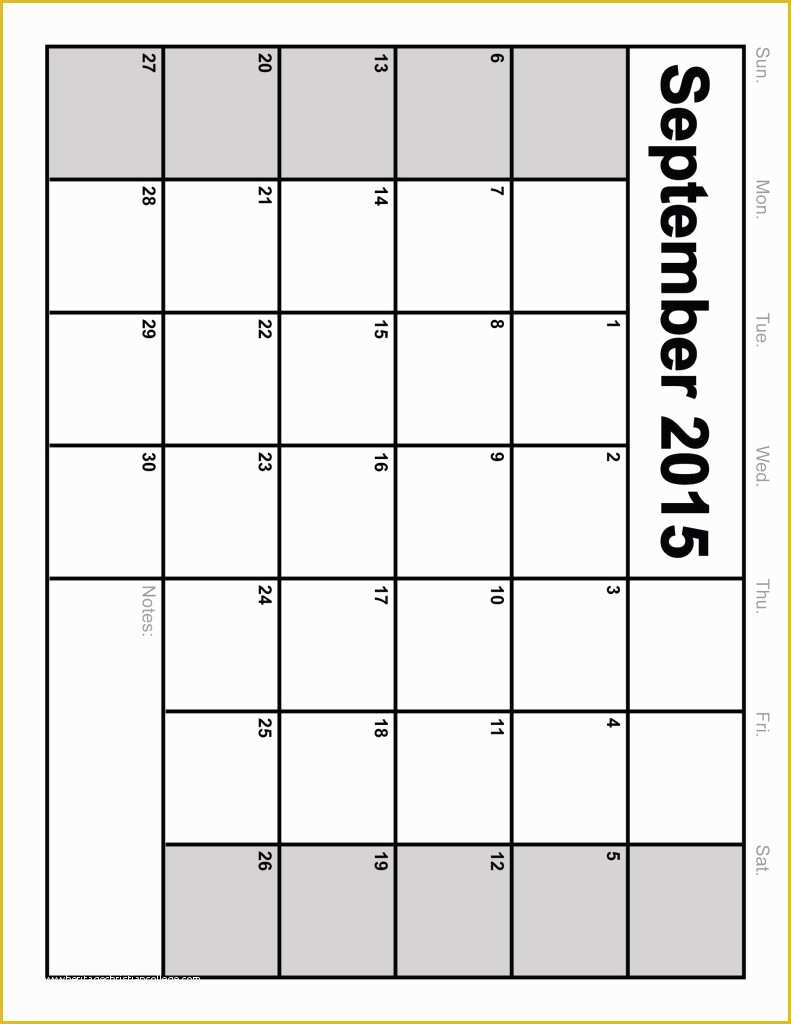 Free Downloadable Calendar Template Of September 2015 Free Blank Printable Calendar