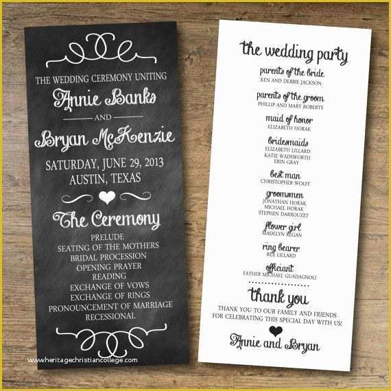 Free Downloadable Wedding Program Template that Can Be Printed Of 15 Lovely Free Printable Wedding Program Templates All