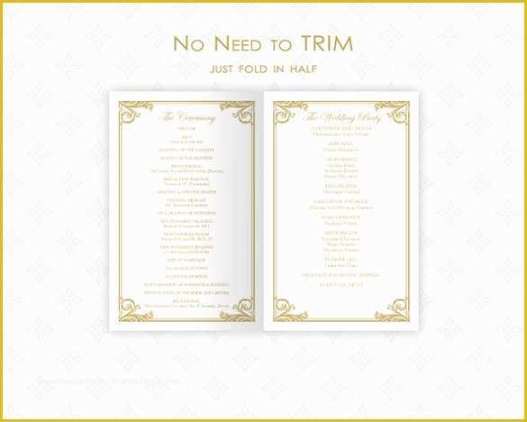 Free Downloadable Wedding Program Template that Can Be Printed Of 26 Wedding Ceremony Program Templates Psd Ai Indesign