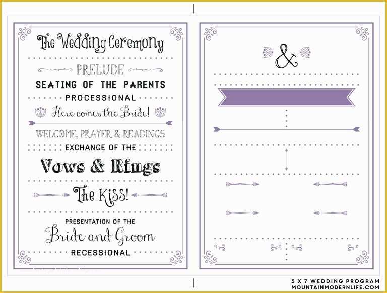 Free Downloadable Wedding Program Template that Can Be Printed Of 27 Free Wedding Program Templates You Ll Love