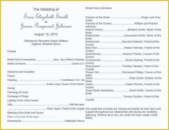 Free Downloadable Wedding Program Template that Can Be Printed Of 67 Wedding Program Template Free Word Pdf Psd