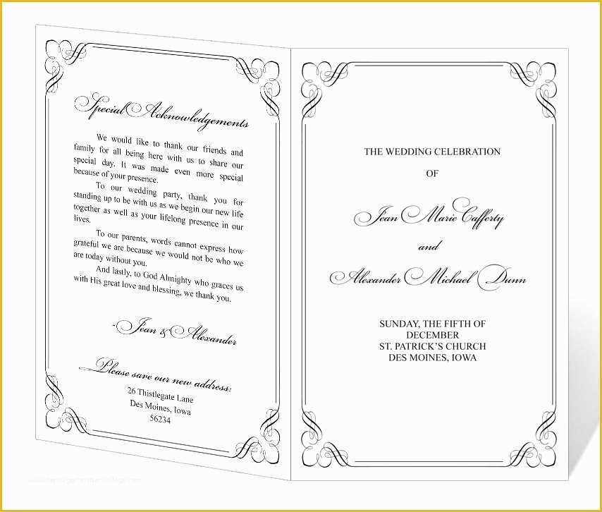 Free Downloadable Wedding Program Template that Can Be Printed Of 7 Best Of Printable Wedding Program Templates
