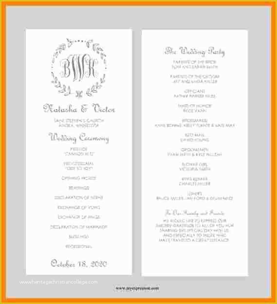 Free Downloadable Wedding Program Template that Can Be Printed Of 8 Free Printable Wedding Program Templates Word
