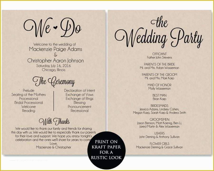 Free Downloadable Wedding Program Template that Can Be Printed Of Free Downloadable Wedding Program Templates Template