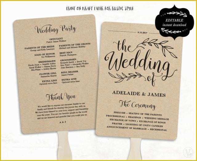 Free Downloadable Wedding Program Template that Can Be Printed Of Printable Wedding Program Template Fan Wedding Program