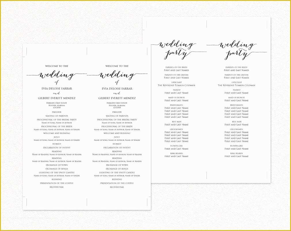Free Downloadable Wedding Program Template that Can Be Printed Of Wedding Ceremony Program Templates · Wedding Templates and