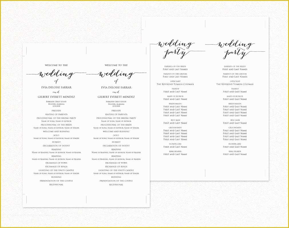 Free Downloadable Wedding Program Template that Can Be Printed Of 8 ...