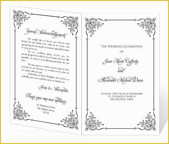 Free Downloadable Wedding Program Template that Can Be Printed Of Wedding Program Template 41 Free Word Pdf Psd