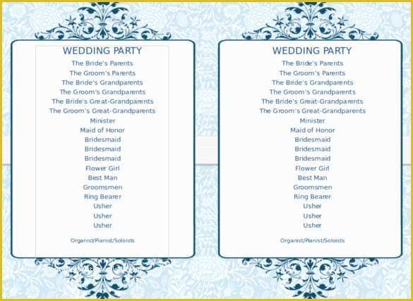 Free Downloadable Wedding Program Template that Can Be Printed Of Wedding Program Template 41 Free Word Pdf Psd