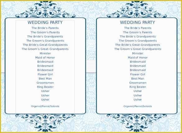 Free Downloadable Wedding Program Template that Can Be Printed Of Wedding Program Template 41 Free Word Pdf Psd