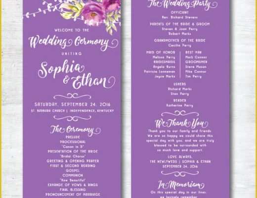 Free Downloadable Wedding Program Template that Can Be Printed Of Wedding Program Template 41 Free Word Pdf Psd