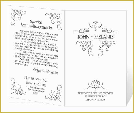 Free Downloadable Wedding Program Template that Can Be Printed Of Wedding Program Template Word