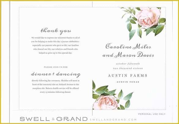 Free Downloadable Wedding Program Template that Can Be Printed Of Wedding Program Templates – 15 Free Word Pdf Psd