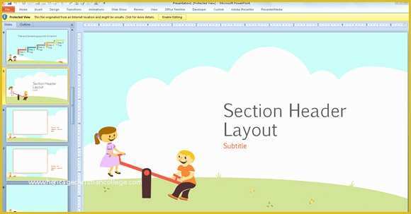 Free Early Childhood Powerpoint Templates Of Free Children Powerpoint Template with Cartoons for