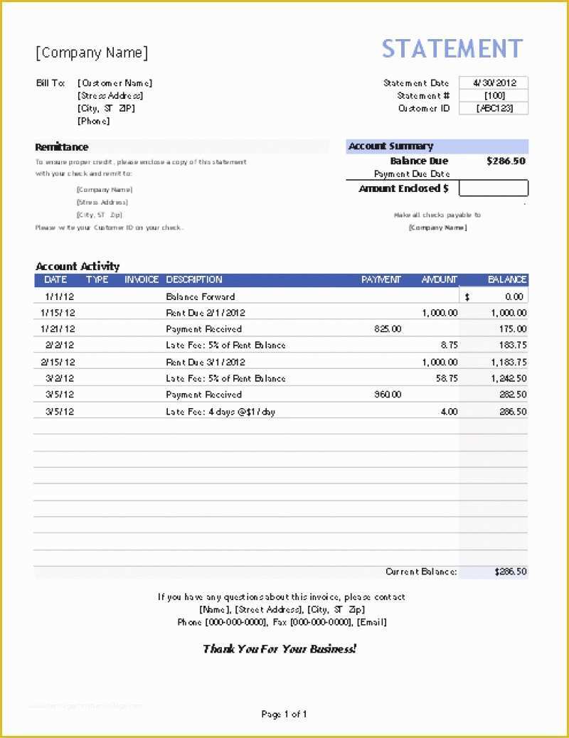 Free Earnings Statement Template Of Bill Statement Template Mughals