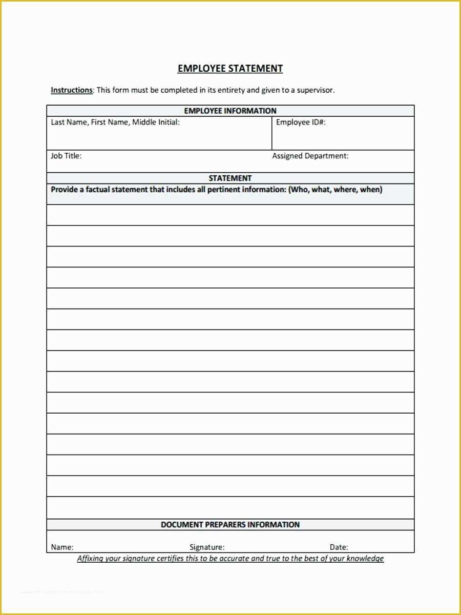 Free Earnings Statement Template Of Employee Statement form 7 Facts You Never Knew About