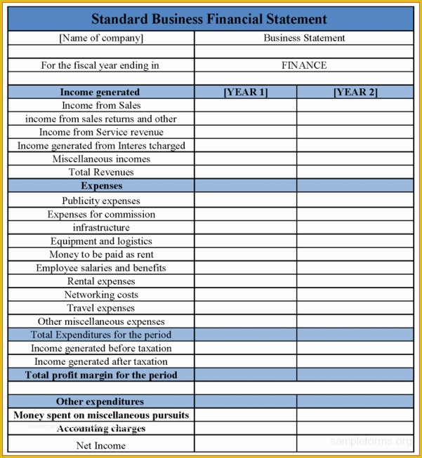 Free Earnings Statement Template Of Financial Statements Templates Finance Spreadsheet