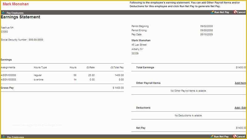 Free Earnings Statement Template Of Leave Earning Statement Template Best Template Collection