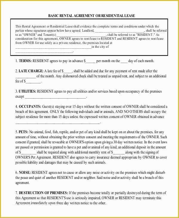 Free Easy Lease Agreement Template Of 35 Simple Rental Agreement Templates Pdf Word