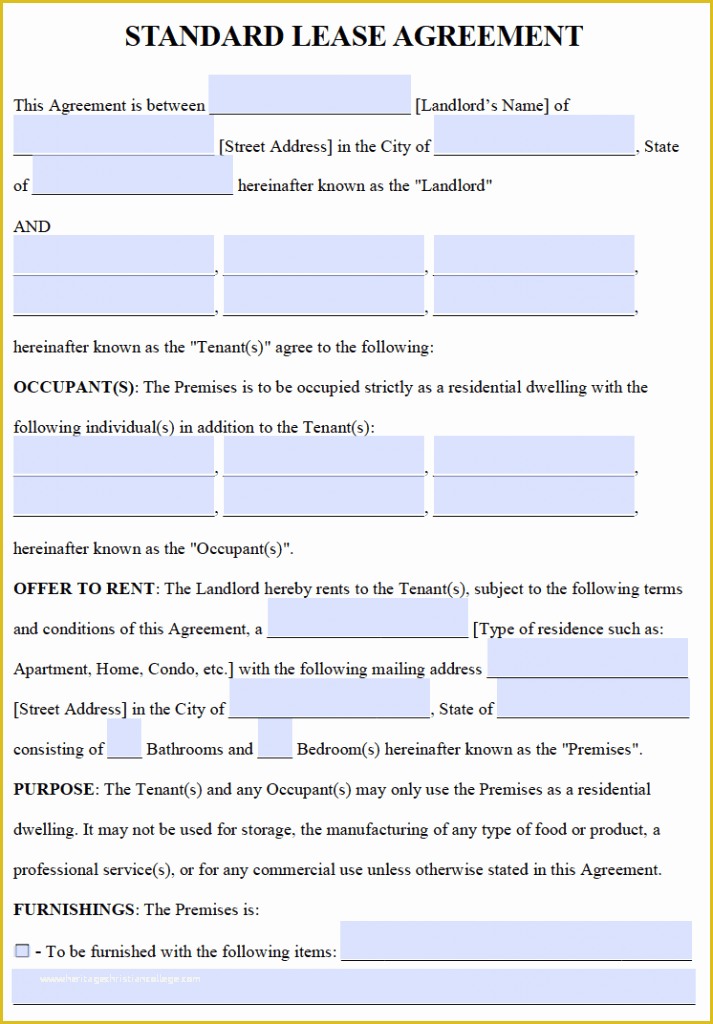 Free Easy Lease Agreement Template Of Free Residential Lease Agreements – Pdf and Word Templates