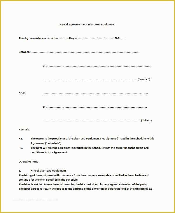 Free Easy Lease Agreement Template Of Free Simple Lease Agreement