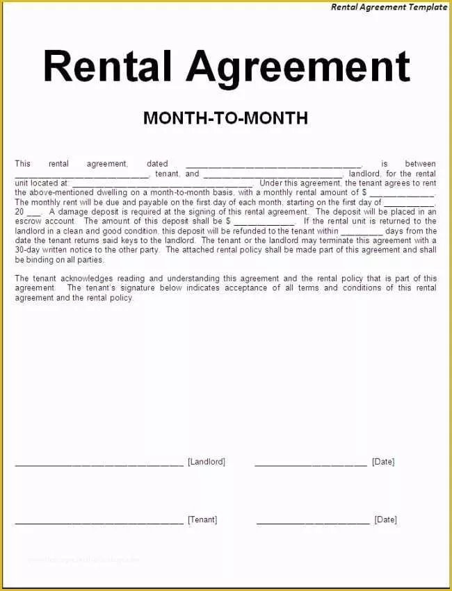 Free Easy Lease Agreement Template Of Nice Editable Rental Agreement Template In Doc with