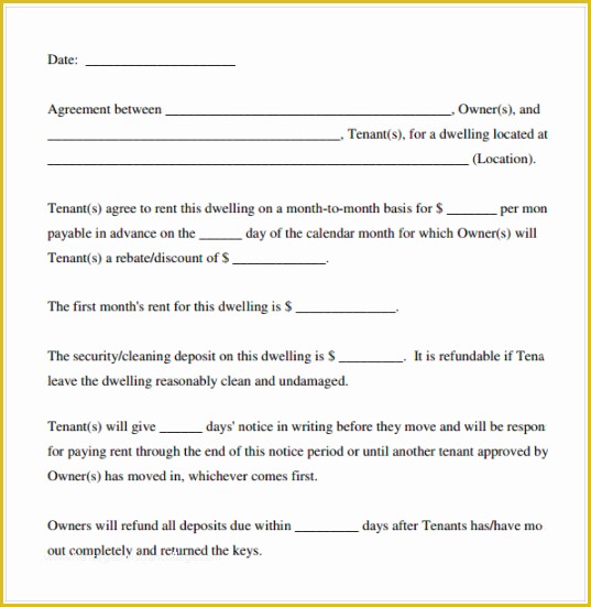 Free Easy Lease Agreement Template Of Rental Agreement Template Free top form Templates