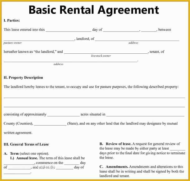 Free Easy Lease Agreement Template Of Renters Lease Agreementmple Rental Agreement Template