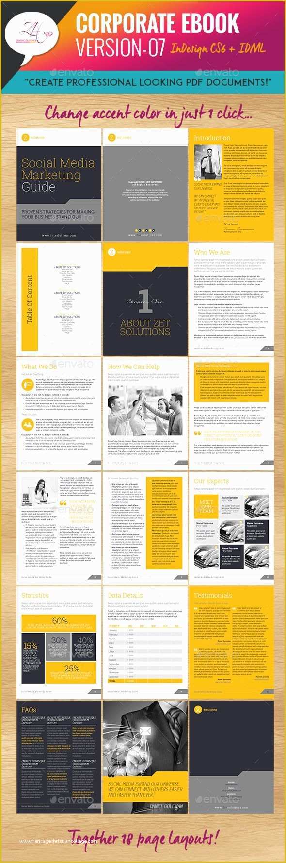 Free Ebook Template Indesign Of Corporate Ebook Template Design Download