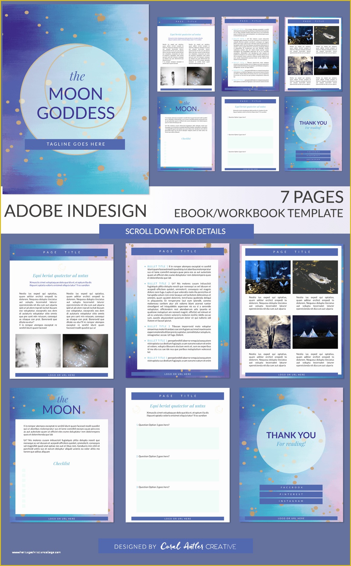 Free Ebook Template Indesign Of Moon Goddess Indesign Ebook Template