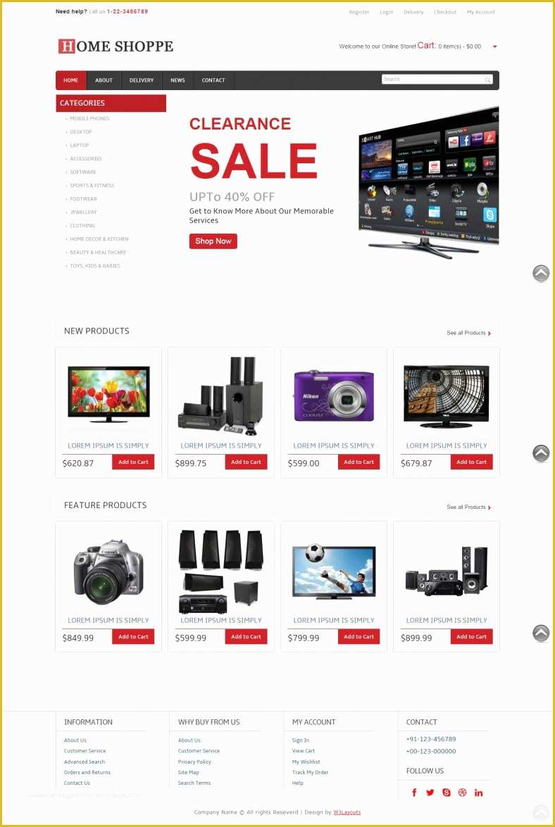 Free Ecommerce Template Of 9 Free E Merce Website Templates