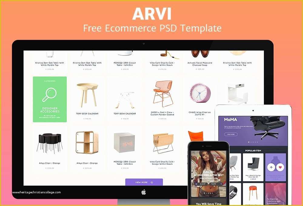 Free Ecommerce Template Of Arvi Free E Merce Website Psd Template Graphicsfuel