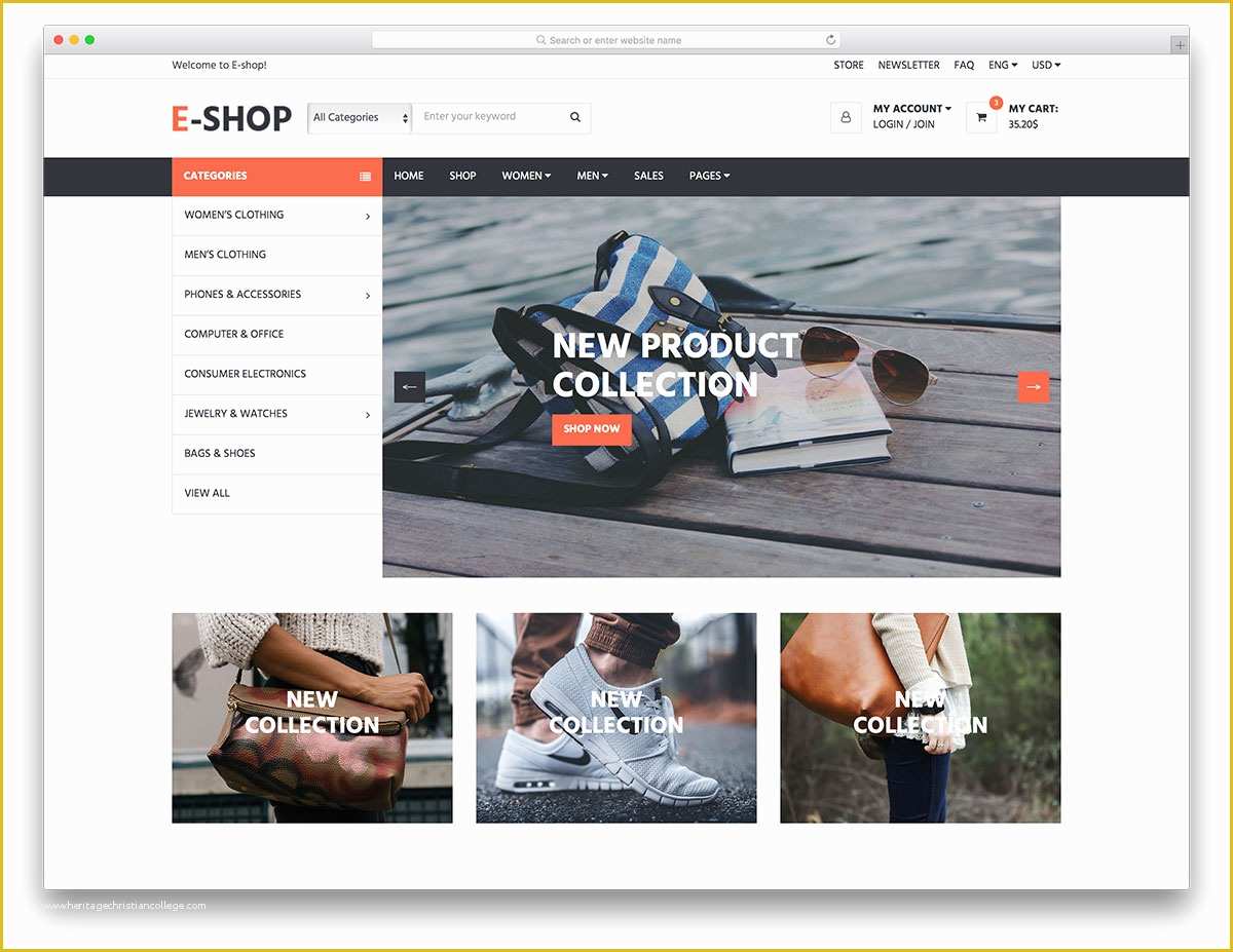 Free Ecommerce Template Of E Shop Free Multipurpose E Merce Website Template