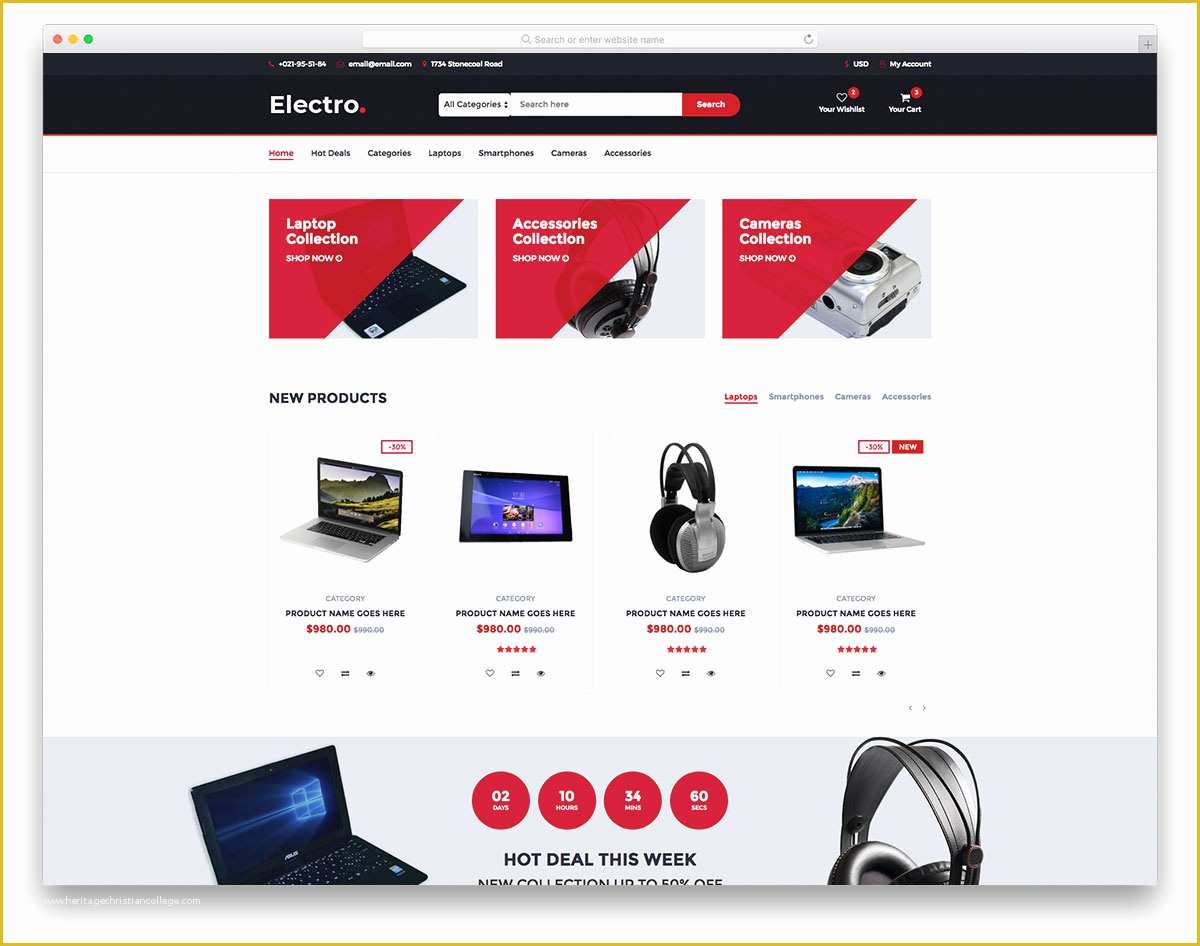 Free Ecommerce Template Of Electro Free Electronics Store Website Template Colorlib