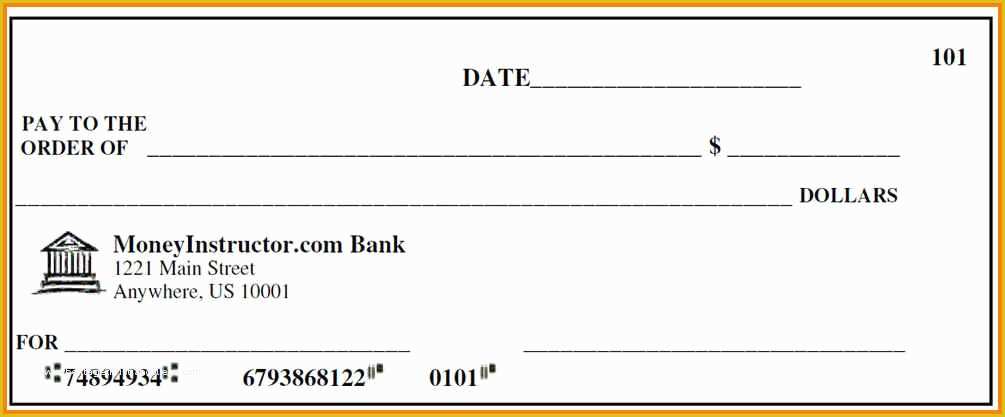 Customizable Blank Check Template