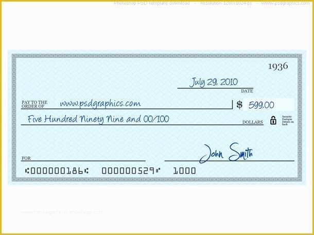 Free Editable Cheque Template Of Blue Check Psd Template