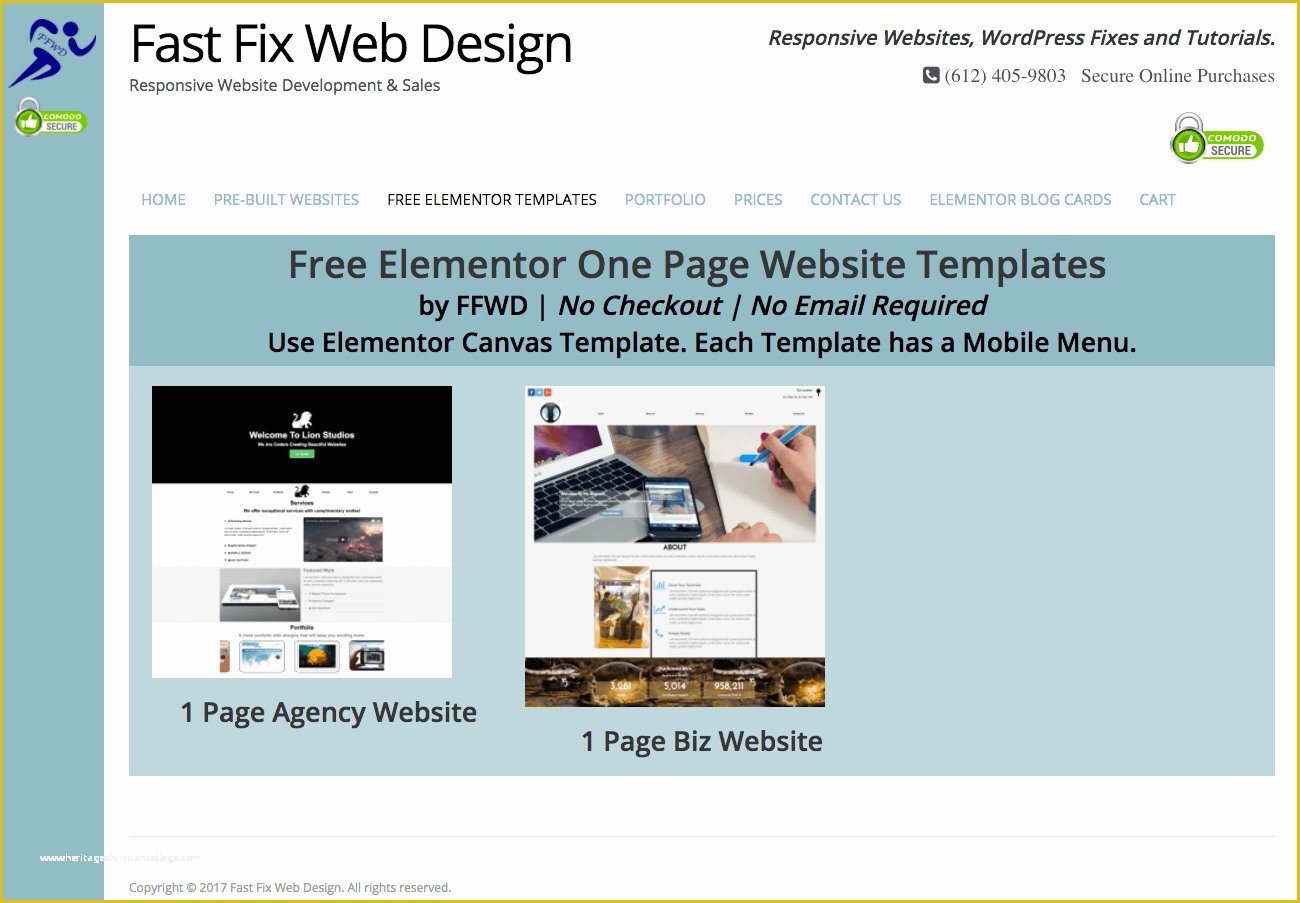 Free Elementor Templates Of Free Elementor Templates Fast Fix Web Design