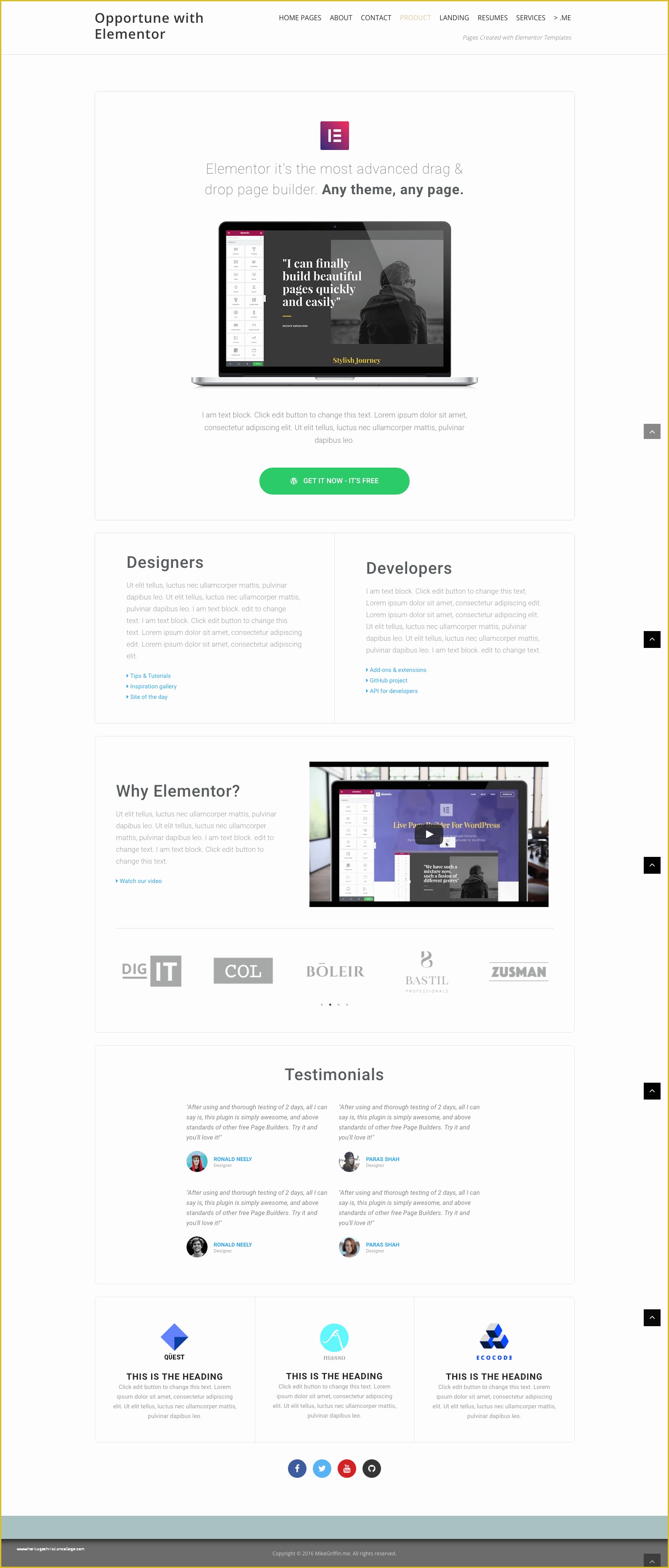 Free Elementor Templates Of Free Elementor Templates Mikegriffin