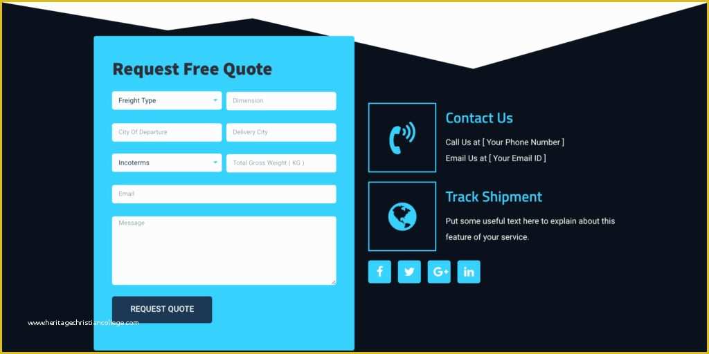 Free Elementor Templates Of Free Landing Page Elementor Template for Logistics