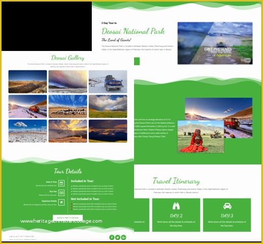 Free Elementor Templates Of Free Landing Page Elementor Template for tourism